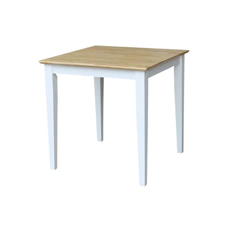 International Concepts Square Solid Wood Top Table, White/Natural, 30 W, 30 L, 30 in H, Wood, White/Natural T02-3030